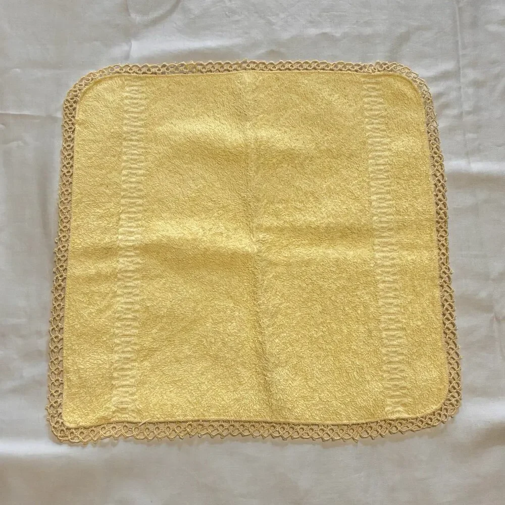 Mid Century Cannon Yellow Sunshine Set of Hand Towels 100% Cotton Trade Made USA
